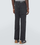 Loewe Anagram leather-trimmed straight jeans