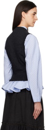 GANNI Grey Rose Wool Vest