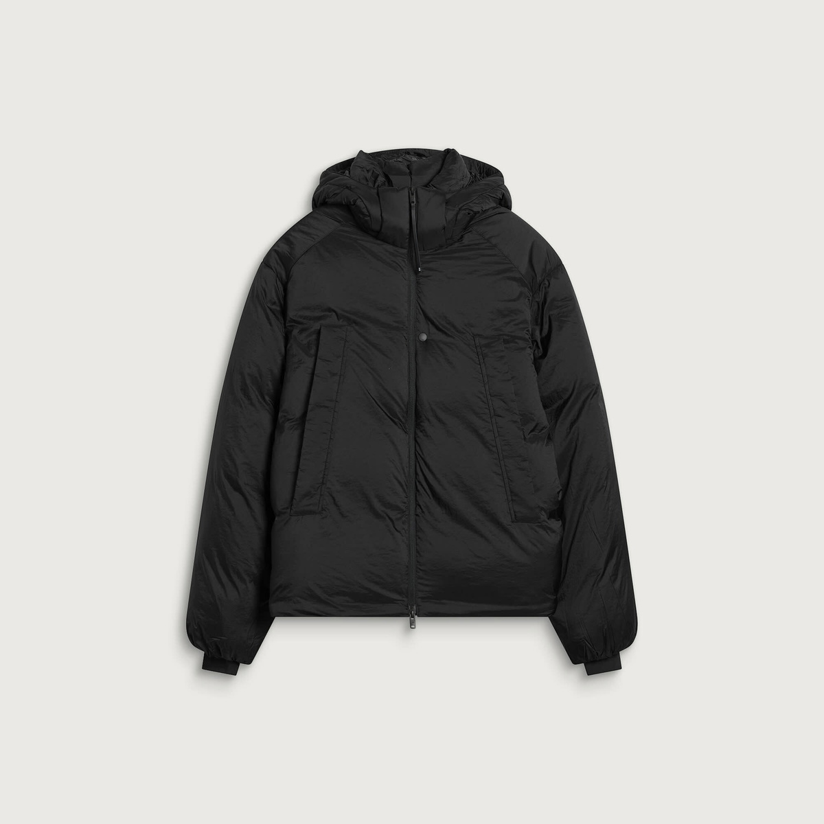 Y-3 Men's Hooded Puffer Jacket in Black