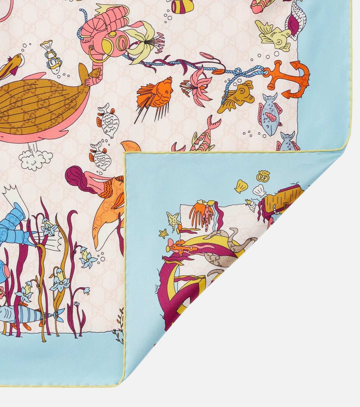 Gucci GG printed silk twill scarf