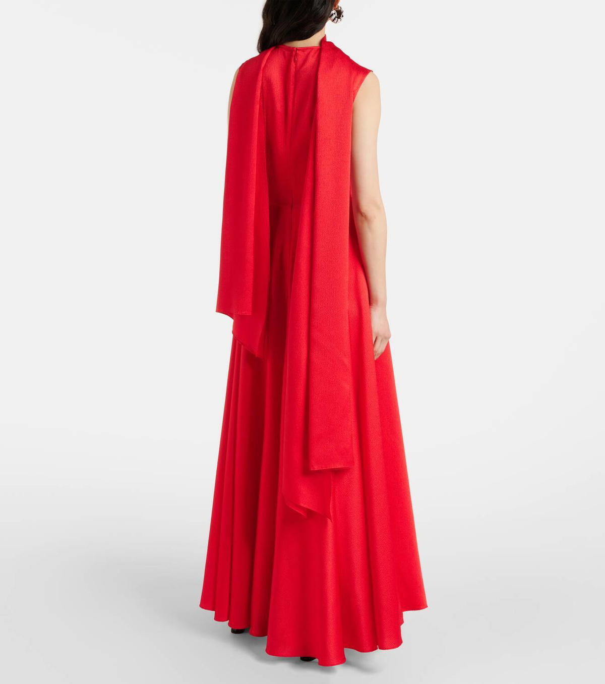 Solace London Emelia scarf-detail satin gown