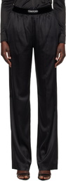 TOM FORD Black Stretch Silk Satin Lounge Pants