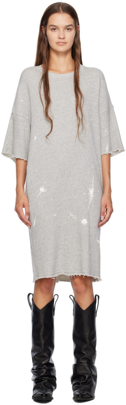R13 Gray Grunge Minidress