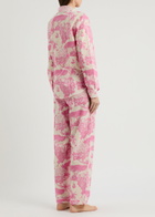 Desmond & Dempsey Loxodonta Printed Cotton Pyjama set Pink