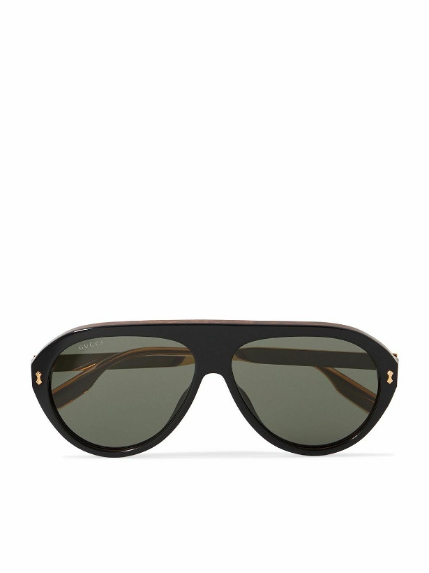 Photo: Gucci Eyewear - Aviator-Style Acetate and Gold-Tone Sunglasses