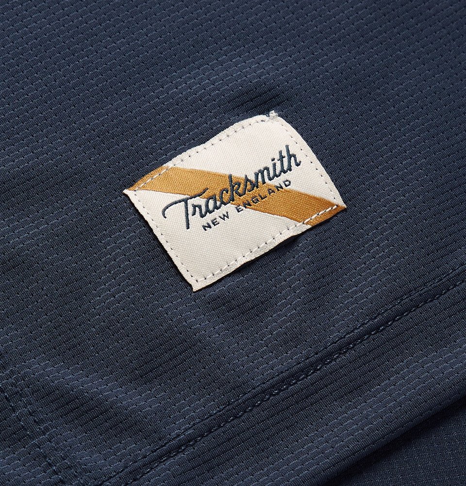 TRACKSMITH - Twilight Slim-Fit Logo-Appliquéd Stretch-Mesh T-Shirt - Blue  Tracksmith