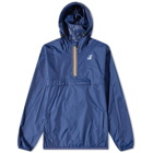 K-Way Men's Le Vrai 3.0 Leon Popover Packable Anorak in Blue Medievil