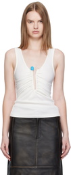 Christopher Esber White Crystal Pin Tank Top