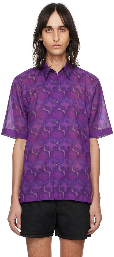 Photo: Dries Van Noten Purple Graphic Shirt