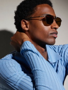SAINT LAURENT - Squared-Frame Metal Sunglasses