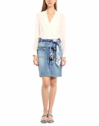 Manila Grace Womens Denim skirt in Blue
