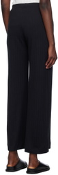 LESET Black Pointelle Boxer Lounge Pants