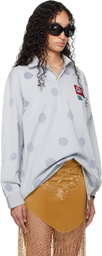 Conner Ives SSENSE Exclusive Blue 'The Camelot Rugby' Polo