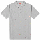 Kenzo Paris Men's Pixel Slim Polo Shirt in Pearl Grey