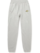 Maison Kitsuné - Olympia Le-Tan Slim-Fit Tapered Appliquéd Cotton-Jersey Sweatpants - Gray