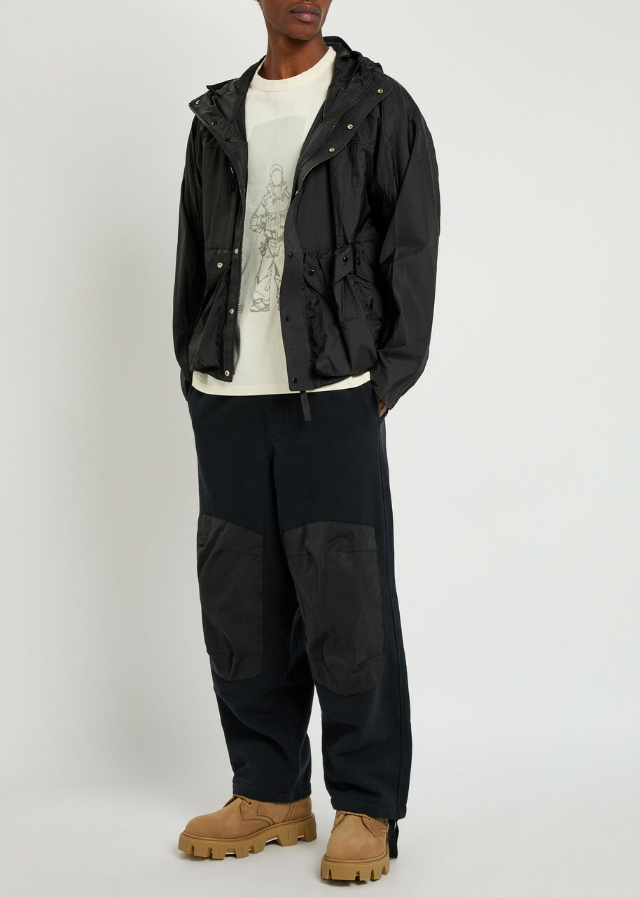 Ten C Panelled Cotton Sweatpants Black