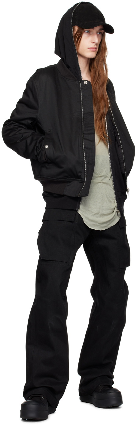 パンツ rickowens drkshdw geth cargo Rick Owens DRKSHDW Black Geth Denim Cargo Pants Rick Owens