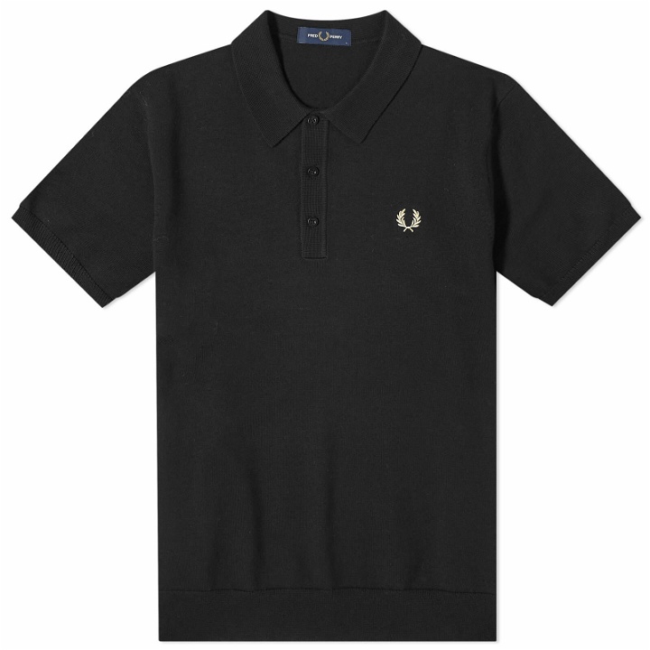 Photo: Fred Perry Men's Classic Knit Polo Shirt in Black