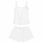 Deiji Studios Women's Tie Front Linen Set in White