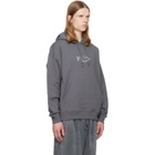 Y-3 Gray French Terry Liquid Logo Hoodie