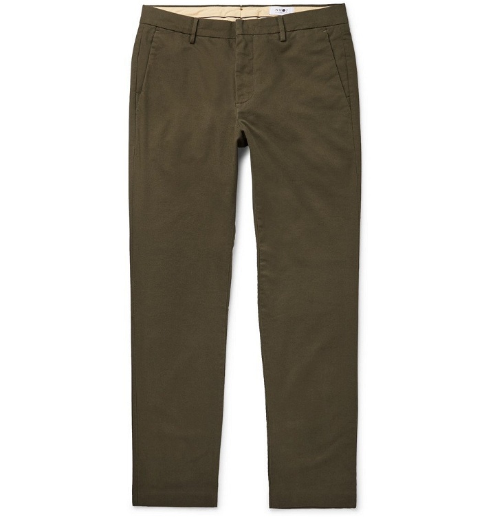 Photo: NN07 - Theo Tapered Cotton-Blend Twill Chinos - Green