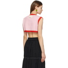 Sunnei Pink and Red Sleeveless V-Neck Sweater