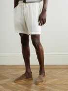 Altea - Samuel Straight-Leg Linen Drawstring Shorts - White