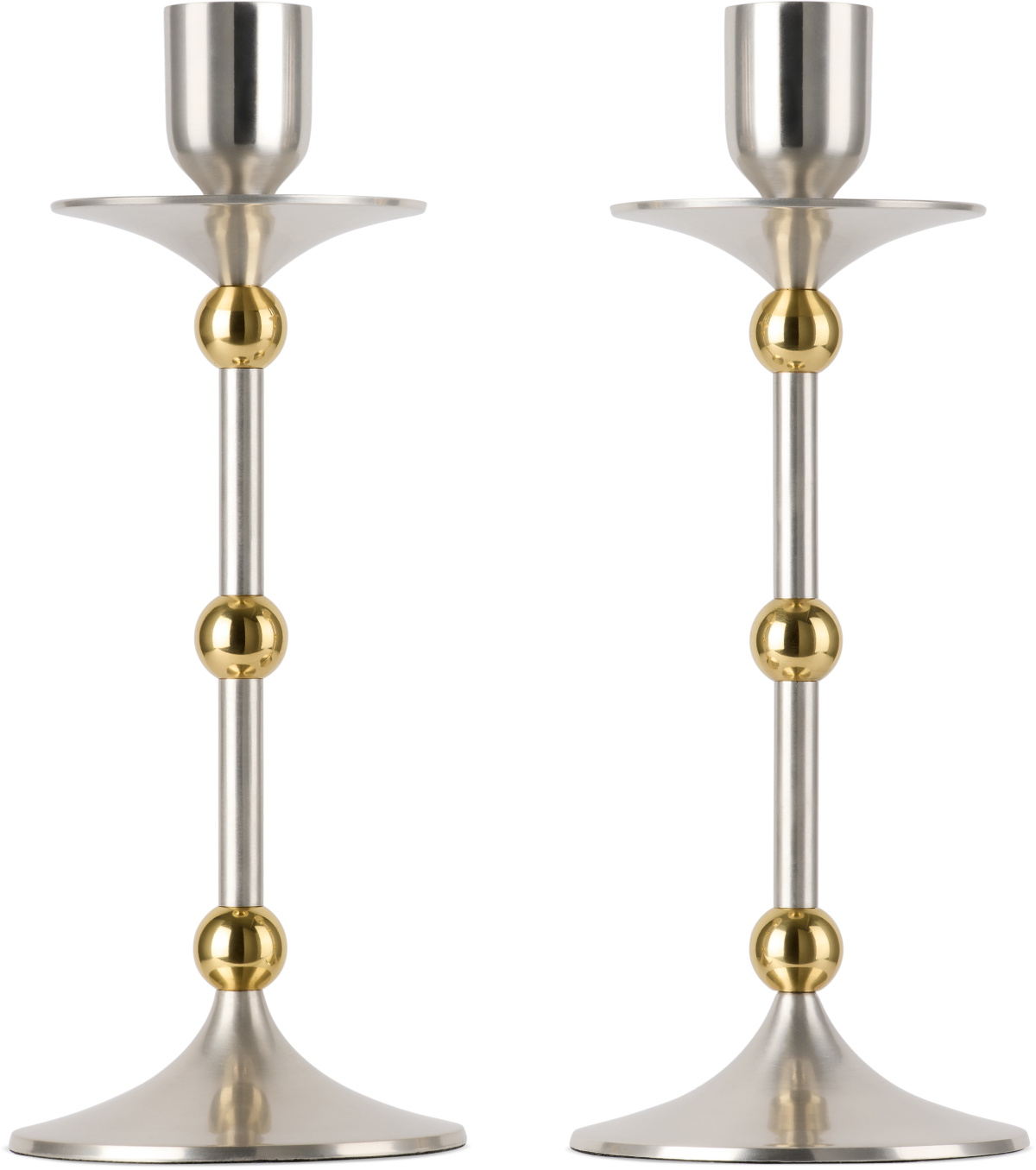 Soho Home Silver & Gold Cilia Candlestick Set