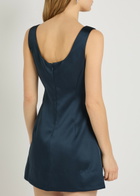 Reformation Franceska Satin Mini Dress Dark Blue