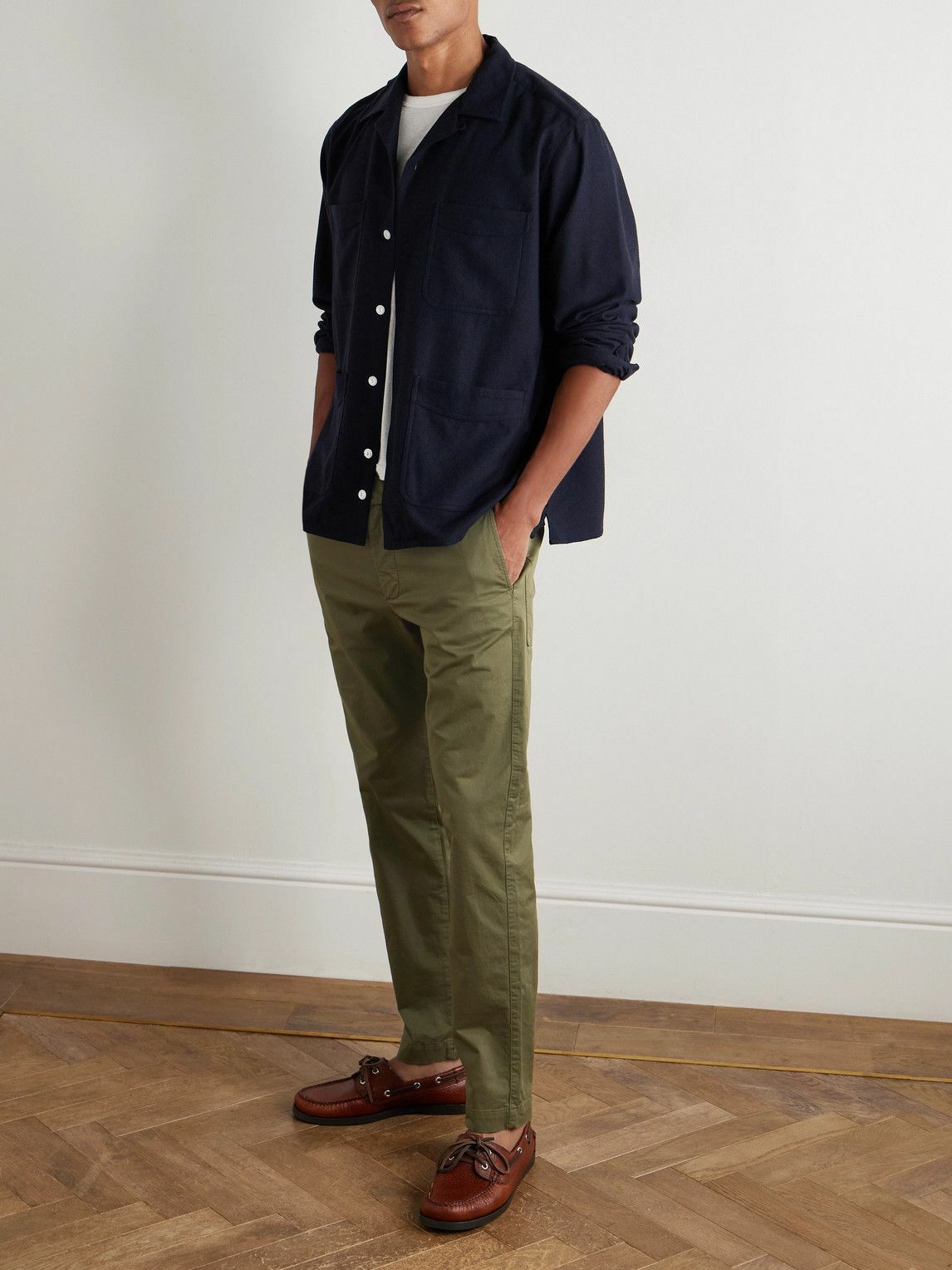 Barena - Tapered Stretch-Cotton Gabardine Trousers - Green