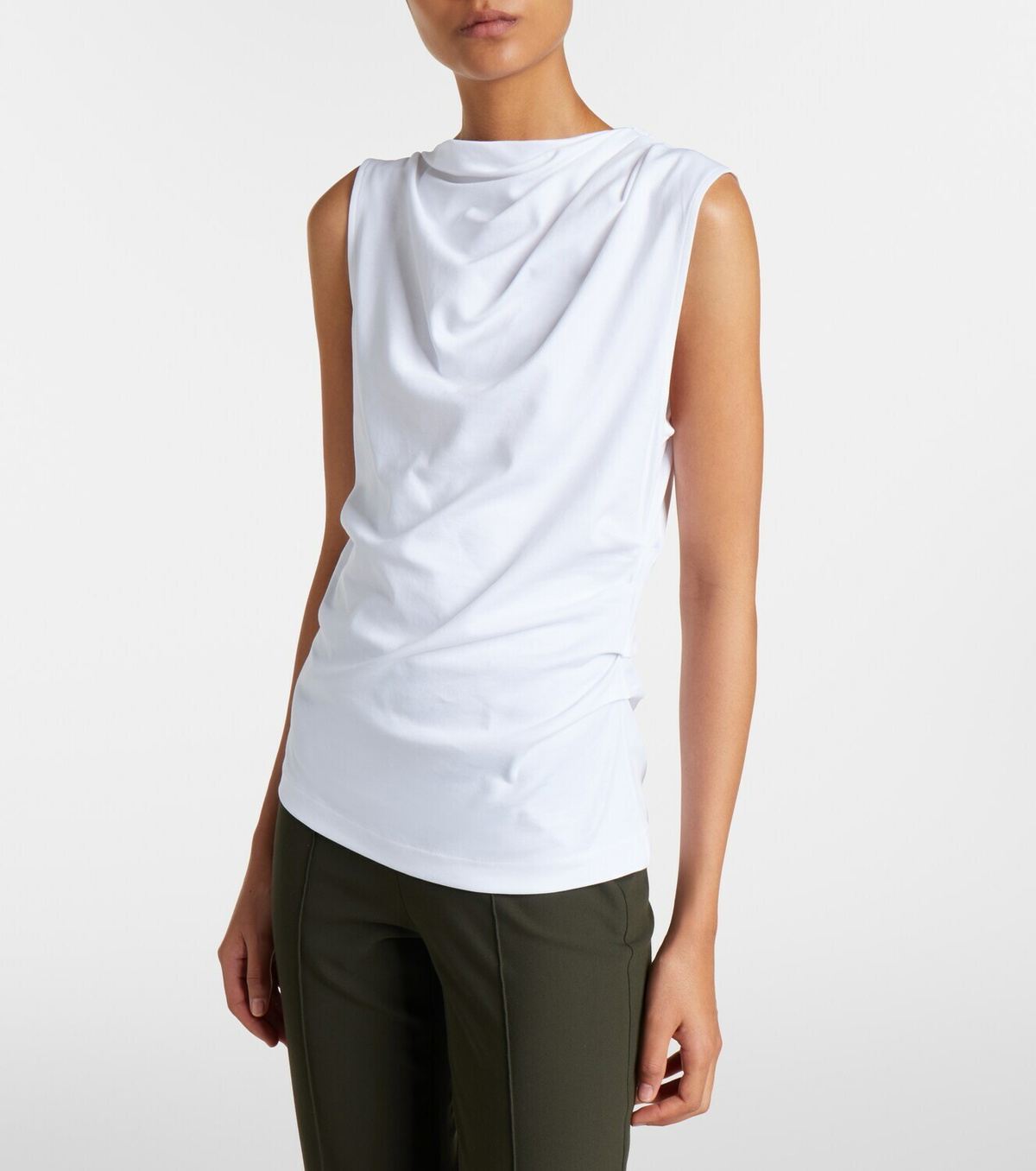 Vince Draped cotton jersey top