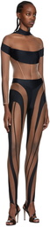 Mugler Black Spiral Leggings