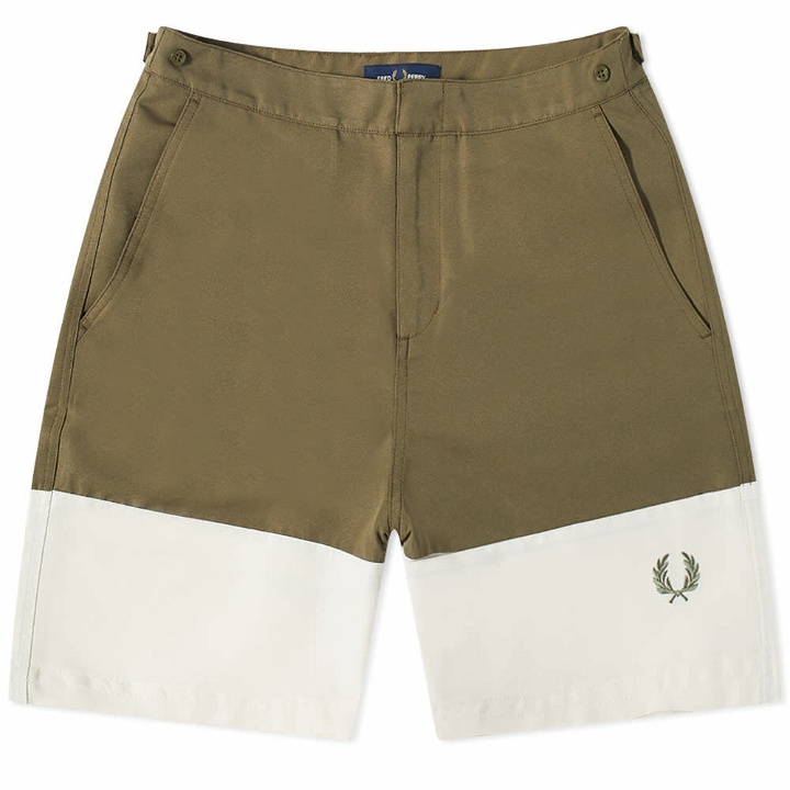 Photo: Fred Perry Men's Colourblock Swim Short in Military Green