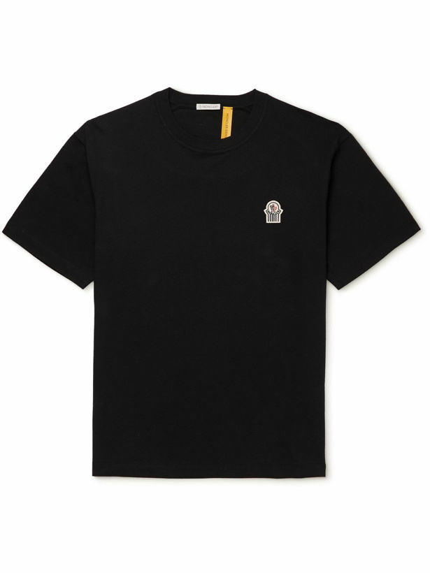 Photo: Moncler Genius - Gentle Monster Logo-Appliquéd Cotton-Jersey T-Shirt - Black