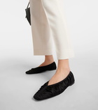 Toteme The Gathered Flat satin ballet flats