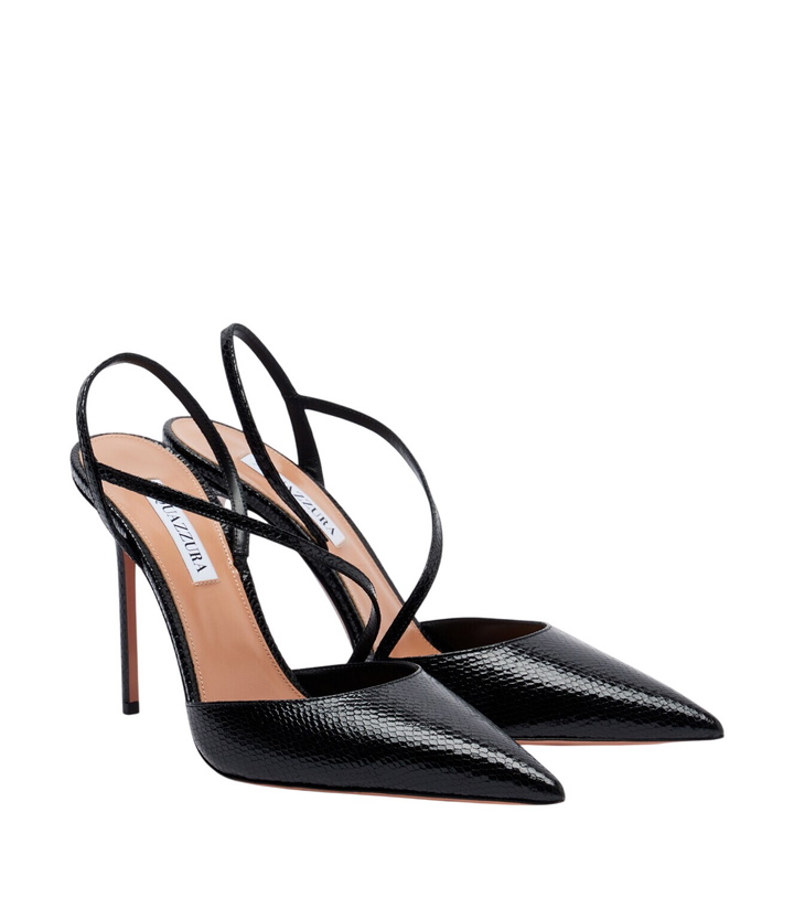 Photo: Aquazzura Dynasty snake-effect leather pumps