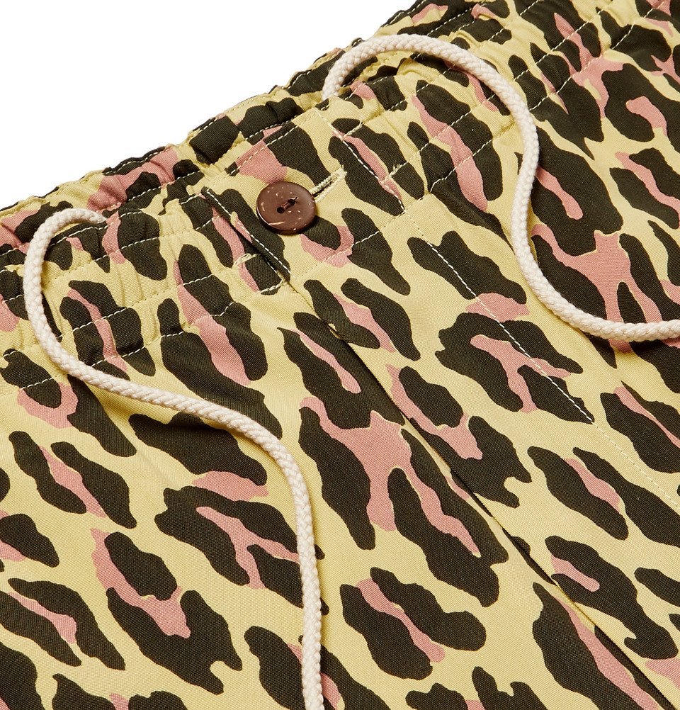 Wacko Maria - Leopard-Print Voile Shorts - Yellow Wacko Maria