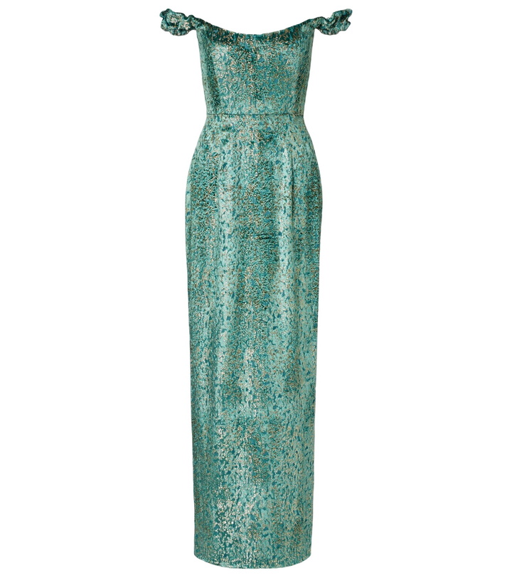 Photo: Markarian Yolanda off-shoulder brocade gown
