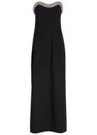 Simkhai Riona Embellished Strapless Crepe Gown Black