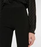 Saint Laurent - Ribbed-knit biker shorts
