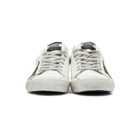 Golden Goose White and Green Superstar Sneakers