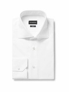 Zegna - Trofeo Slim-Fit Cutaway-Collar Cotton-Poplin Shirt - White