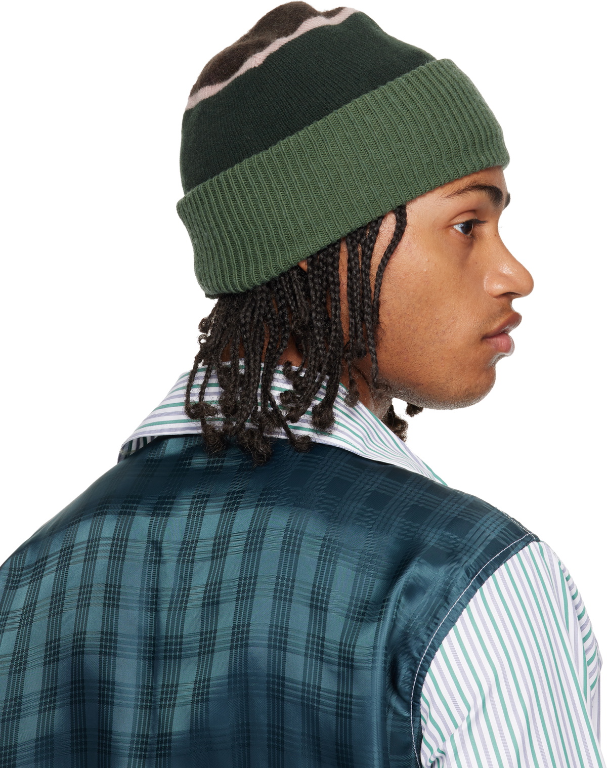 Edward Cuming Green Top-View Beanie