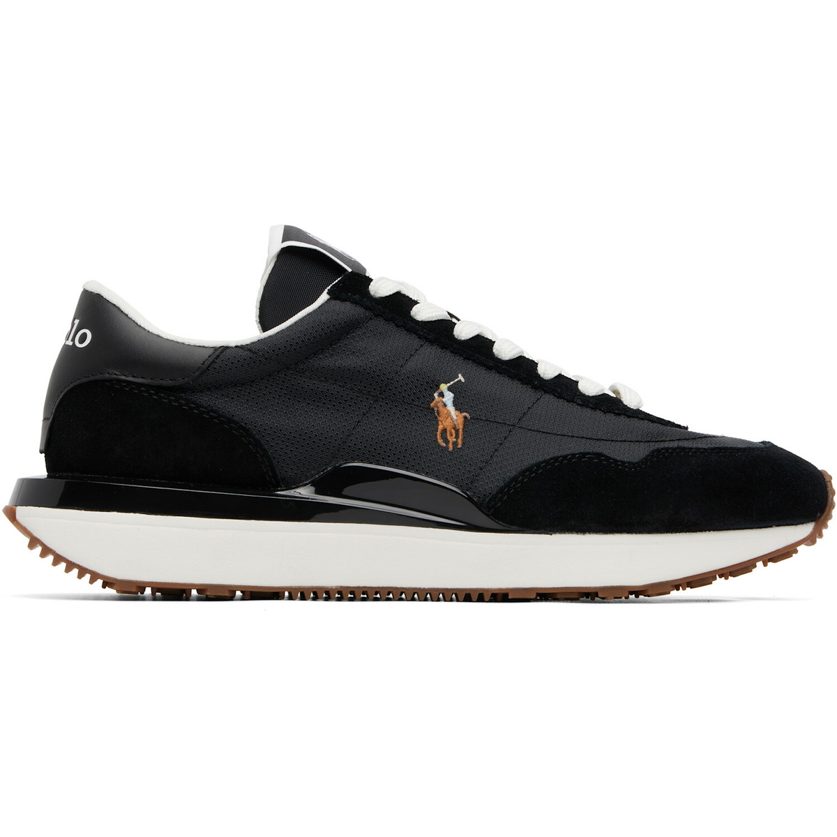 Polo Ralph Lauren Black Train 89 Suede & Mesh Sneakers