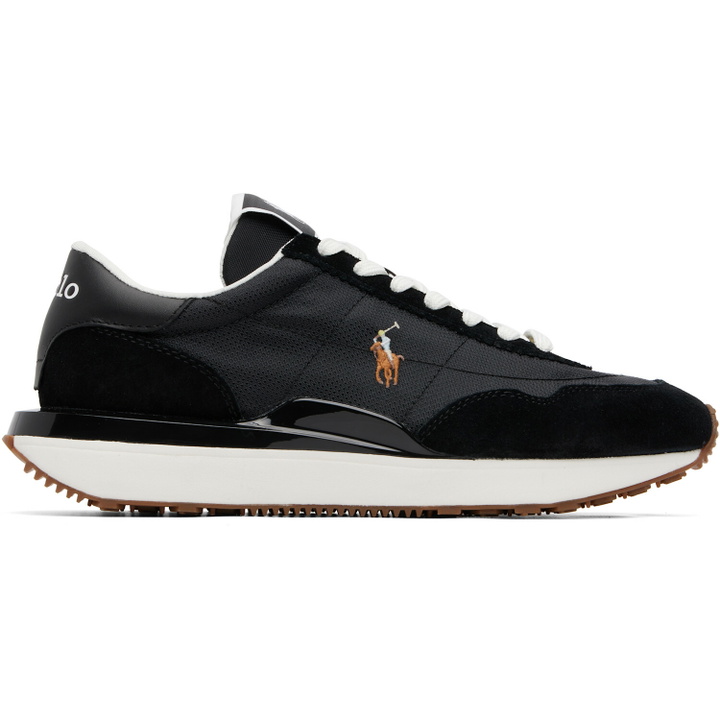 Photo: Polo Ralph Lauren Black Train 89 Suede & Mesh Sneakers