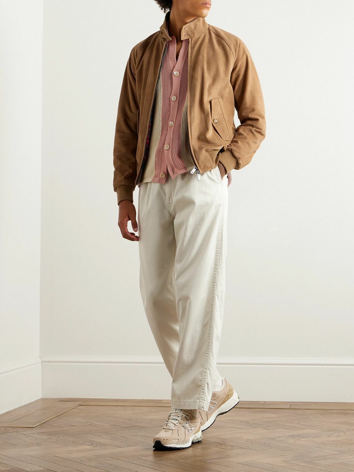 Baracuta G9 Suede Harrington Jacket Neutrals