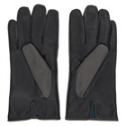 Paul Smith Grey Leather Bicolor Gloves