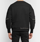 Alexander McQueen - Zip-Detailed Shell-Panelled Fleece-Back Cotton-Jersey Sweatshirt - Men - Black