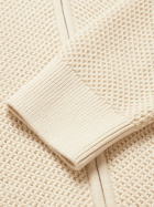 Sunspel - Honeycomb-Knit Cotton Zip-Up Cardigan - White
