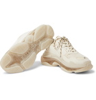 Balenciaga - Triple S Clear Sole Mesh, Nubuck and Leather Sneakers - Neutrals